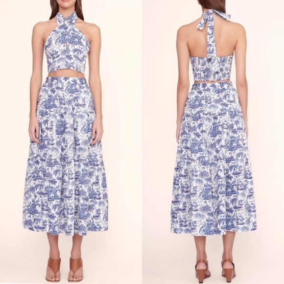 STAUD SEA SEA SKIRT BLUE TOILE size 0 NEW - Picture 3 of 15